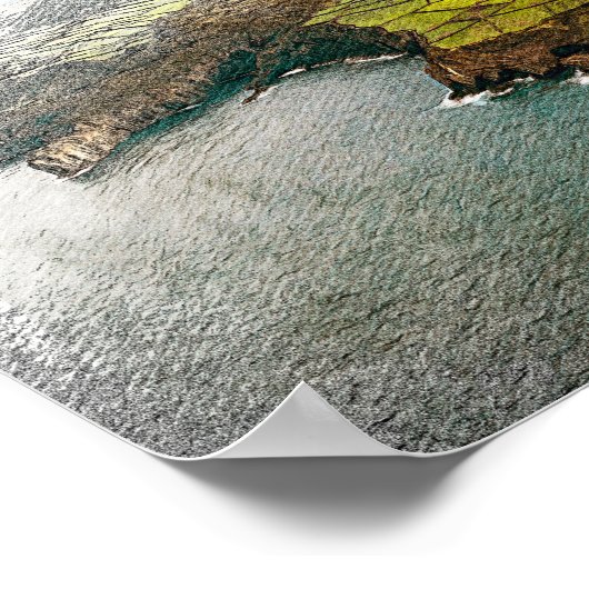 美しいアゾレス諸島の海岸線ビュー ポスター (角)