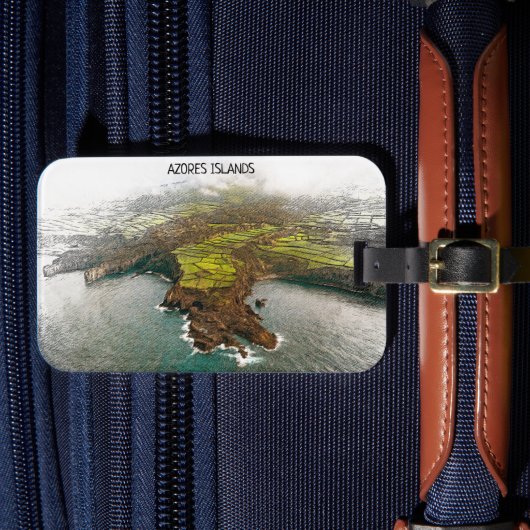 美しいアゾレス諸島の海岸線ビュー ラゲッジタグ (正面インサイチュ4)