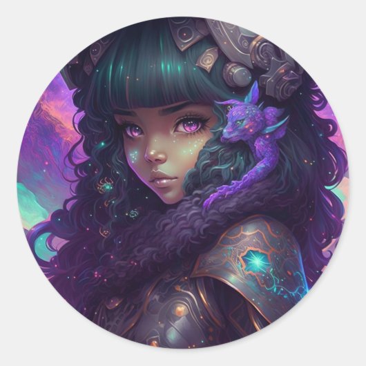 美しいアニメガールウォリアー ラウンドシール (正面)