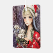 美しいアニメクリスマスガール メタルオーナメント (正面左)