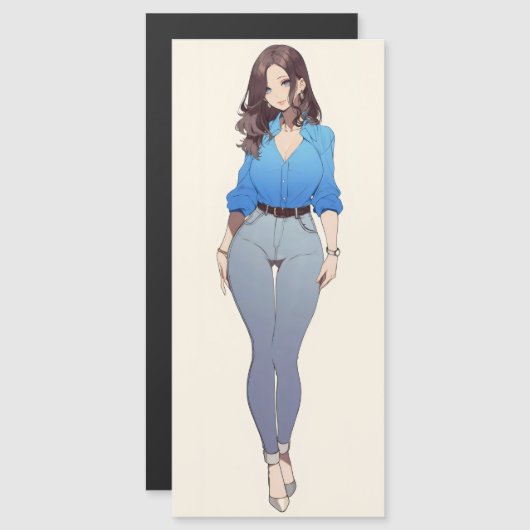 美しいアニメ女性 (正面/裏面)