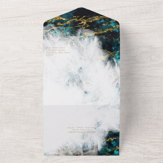 美しいアパタイトクリスタルジオード オールインワン招待状 (外側)