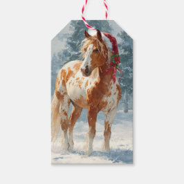 美しいアパラウザの馬のクリスマスギフトタグ ギフトタグ