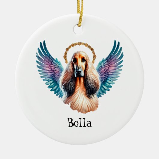 美しいアフガン犬の記念碑 セラミックオーナメント (正面)