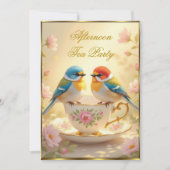 美しいアフタヌーンティーカラフルパーティー 招待状 (正面)