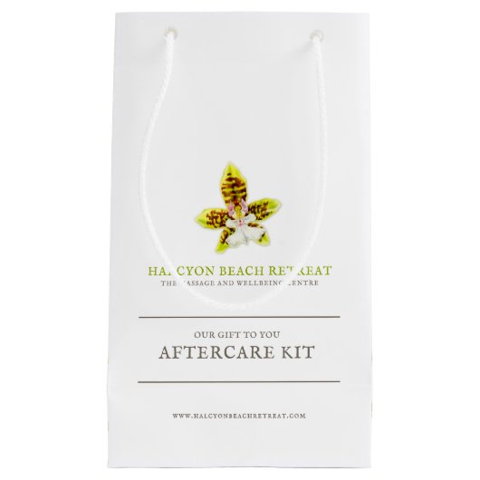 美しいアフターケア抱き枕グリーンオーキッドの水色 スモールペーパーバッグ (正面)