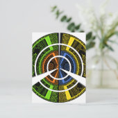 美しいアフリカのカラフルな円形イラスト ポストカード (スタンド正面)