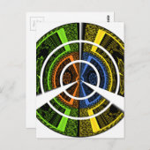 美しいアフリカのカラフルな円形イラスト ポストカード (正面/裏面)