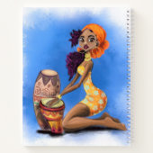 美しいアフリカのドラマーの女の子のノート ノートブック (裏面)