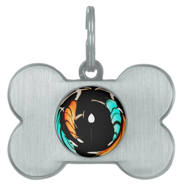 美しいアフリカのモチーフプリント ペットネームタグ (正面)