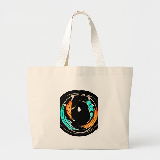 美しいアフリカのモチーフプリント ラージトートバッグ (正面)