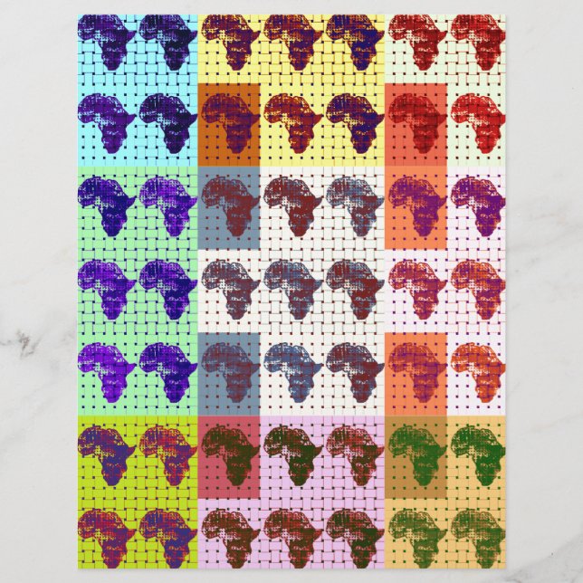 美しいアフリカの地図パッ市松模様にパアート民族 (正面)