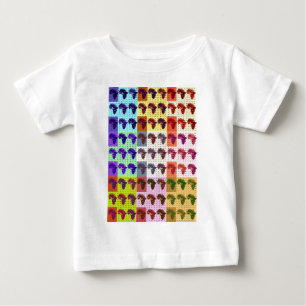 美しいアフリカの地図パッ市松模様にパアート民族 ベビーTシャツ