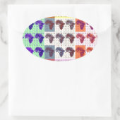 美しいアフリカの地図パッ市松模様にパアート民族 楕円形シール (バッグ)