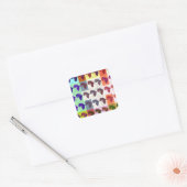 美しいアフリカの地図 チェッカーパターンアート エスニック スクエアシール (封筒)