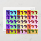 美しいアフリカの地図 チェッカーパターンアート エスニック ポストカード (正面/裏面)