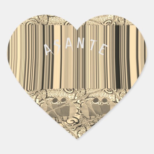 美しいアフリカの感謝デザイン ハートシール (正面)