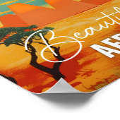 美しいアフリカの有名な旅行の場所ヴィンテージ ポスター (角)