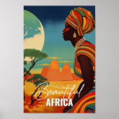美しいアフリカの有名な旅行の場所ヴィンテージ ポスター (正面)