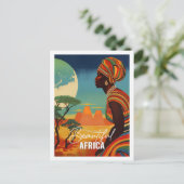 美しいアフリカの有名な旅行の場所ヴィンテージ ポストカード (スタンド正面)