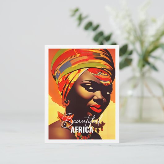 美しいアフリカの有名な旅行の場所ヴィンテージ ポストカード (スタンド正面)