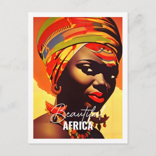 美しいアフリカの有名な旅行の場所ヴィンテージ ポストカード (正面)