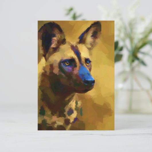 美しいアフリカの野生の犬 サンキューカード (スタンド正面)