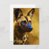 美しいアフリカの野生の犬 サンキューカード (正面/裏面)