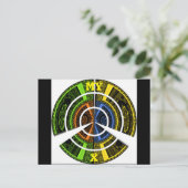 美しいアフリカカラフル円形イラスト ポストカード (スタンド正面)