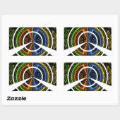 美しいアフリカカラフル円形イラスト 長方形シール (シート)