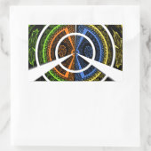 美しいアフリカカラフル円形イラスト 長方形シール (バッグ)