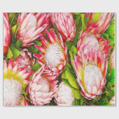 美しいアフリカプロテアパターン ラッピングペーパー (フラット)