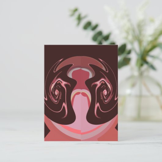 美しいアフリカマルーンモチーフプリントデザイン ポストカード (スタンド正面)