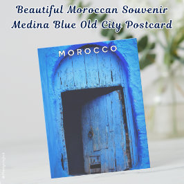 美しいアフリカモロッコトラベルブルーメディナ ポストカード