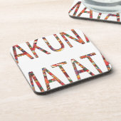 美しいアフリカヴィンテージカラーズハクナマタタアート コースター (左側)