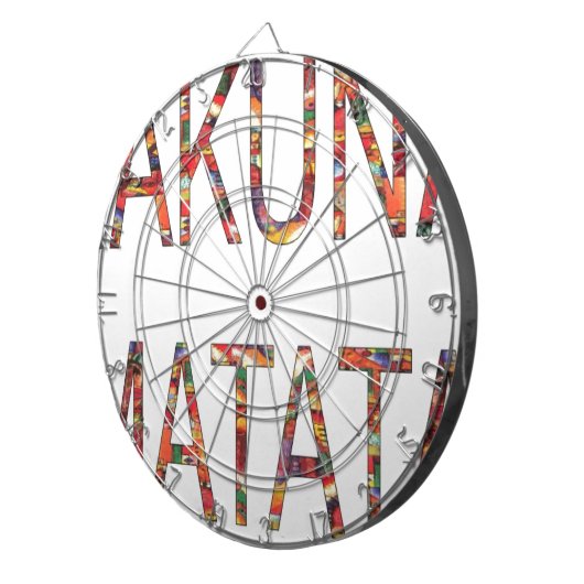 美しいアフリカヴィンテージカラーズハクナマタタアート ダーツボード (正面右)