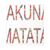 美しいアフリカヴィンテージカラーズハクナマタタアート ノートパッド (正面)