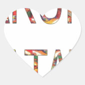 美しいアフリカヴィンテージカラーズハクナマタタアート ハートシール (正面)