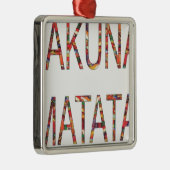 美しいアフリカヴィンテージカラーズハクナマタタアート メタルオーナメント (右)