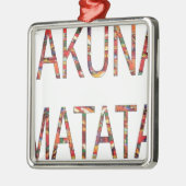 美しいアフリカヴィンテージカラーズハクナマタタアート メタルオーナメント (左)