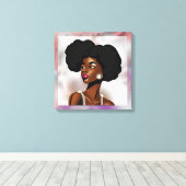 美しいアフリカ人女性キャンバス印刷 キャンバスプリント (インサイチュ (ウッドフロア))
