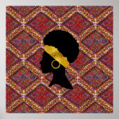 美しいアフリカ人女性シルエットI ポスター (正面)