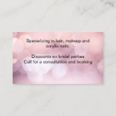 美しいアフリカ人女性ピンクの名刺 名刺 (裏面)