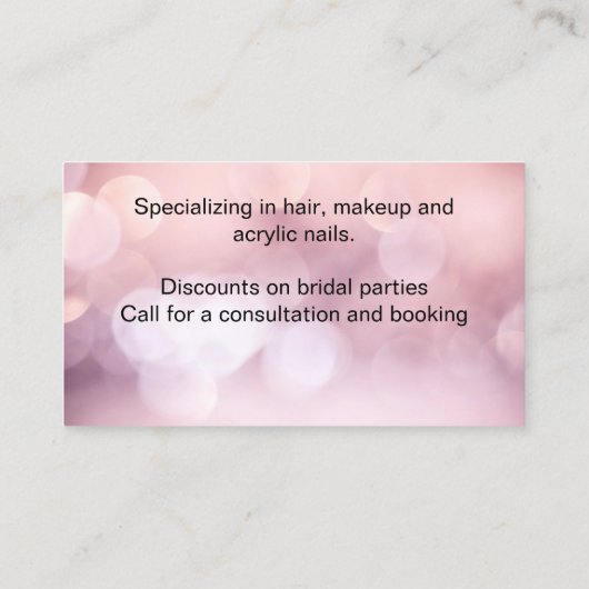 美しいアフリカ人女性ピンクの名刺 名刺 (裏面)