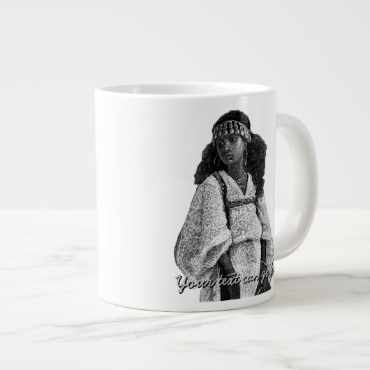美しいアフリカ人女性マグカップ ジャンボコーヒーマグカップ (正面右)
