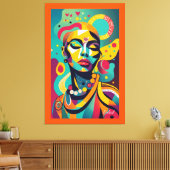 美しいアフリカ人女性 キャンバスプリント (インサイチュ (リビング))