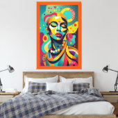 美しいアフリカ人女性 キャンバスプリント (インサイチュ (寝室))