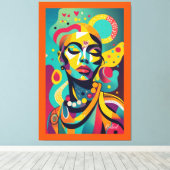 美しいアフリカ人女性 キャンバスプリント (インサイチュ (ウッドフロア))