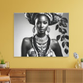 美しいアフリカ人女性 キャンバスプリント (インサイチュ (リビング))