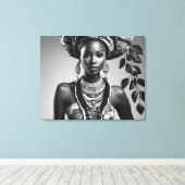 美しいアフリカ人女性 キャンバスプリント (インサイチュ (ウッドフロア))